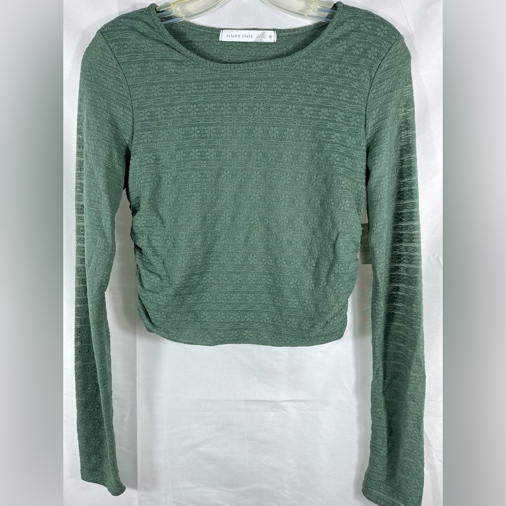 Altar'd State Teal Textured Knit Top